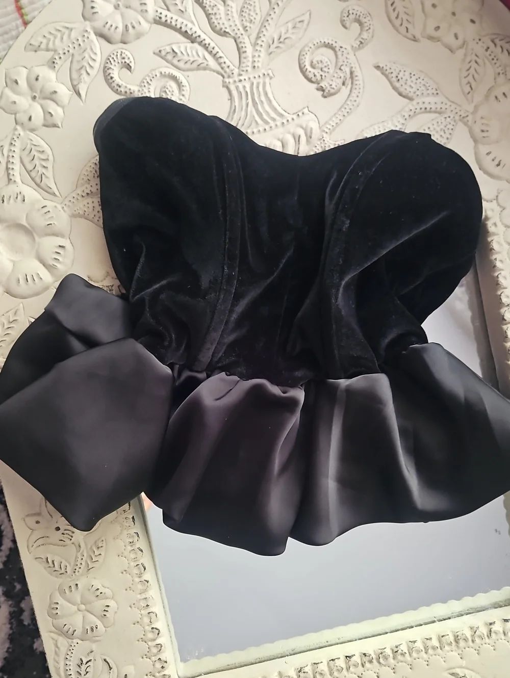 Bar III Black Smocked Waist Top